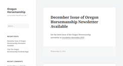 Desktop Screenshot of oregonhorsemanship.com